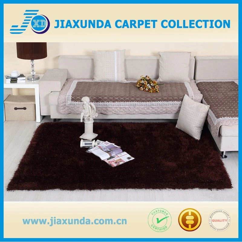 Low price storage plain white 100% polyester silk bedroom use shaggy carpet