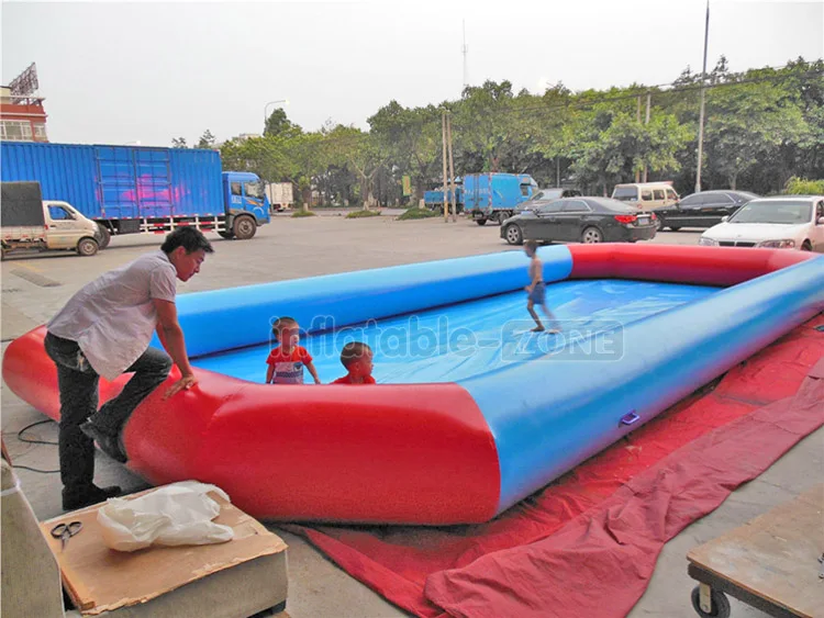 Simple design red and blue color small Inflatable kids swimming Pool