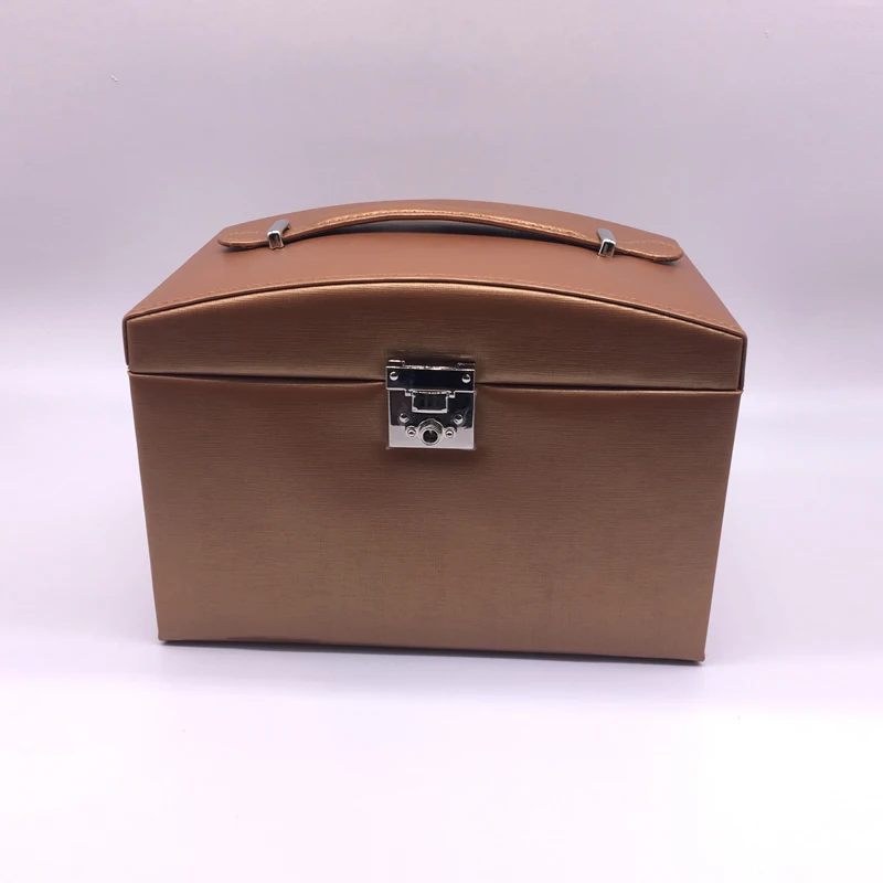 Custom Luxury Jewelry Boxes Recyclable PU Leather Jewelry Box Organizer with Small Travel Case