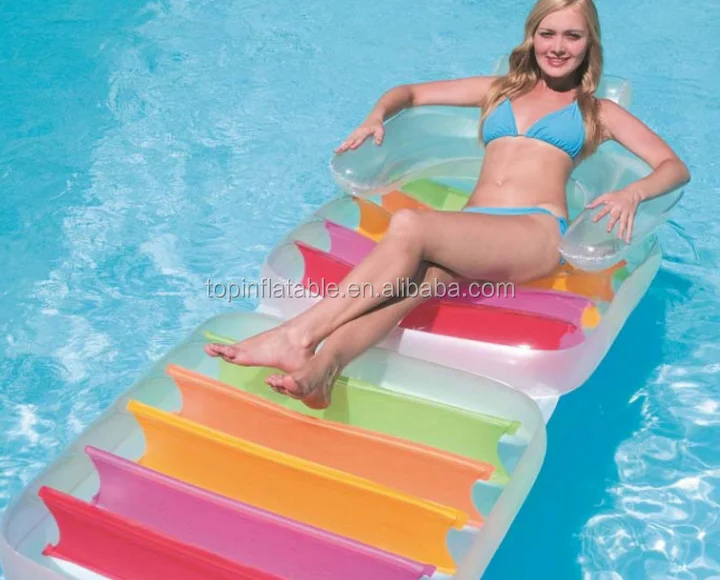 Manufacturer Customized Foldable Inflatable Water Sofa Lounger Pool Recreational Float Mattress Summer Carnival