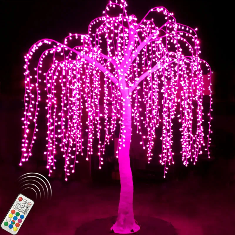Wholesale Professional landscape artificial RGB color changing led weeping willow tree light