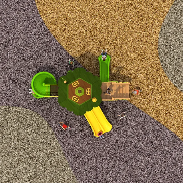 Outdoor Amusement Park Physical Series Play Game With Wooden Playhouse For Children