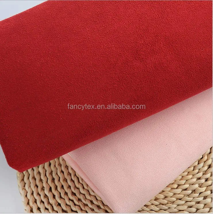 
polyester microfiber suede fabric for sofa garment synthetic leather suede bonded faux fur fabric brushed suede fabric 