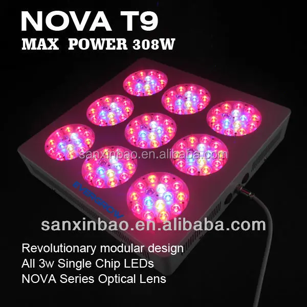 2016 hotsale NOVA T9 phantom 3watt menards led grow light for farming growing