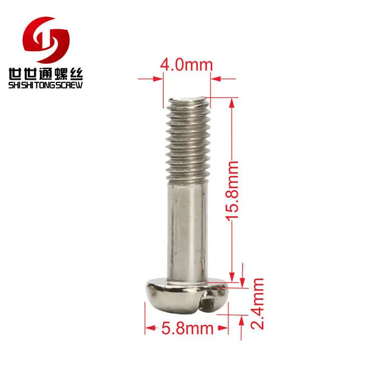 Nickel Plated Half Thread Pan Head Cross Slot Reduced Shank Screw