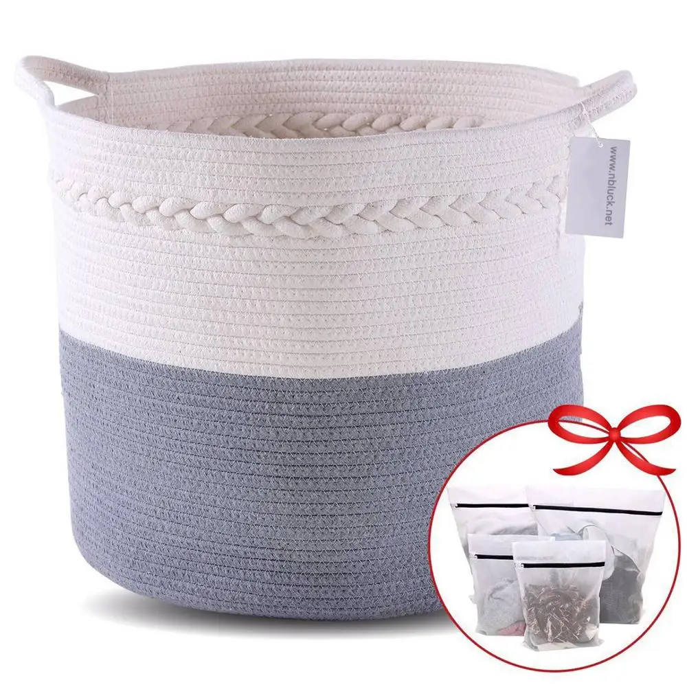 New 100% natural Organic cotton Storage Basket Perfect  for Toy Storage, Nursery Storage and Laundry Basket