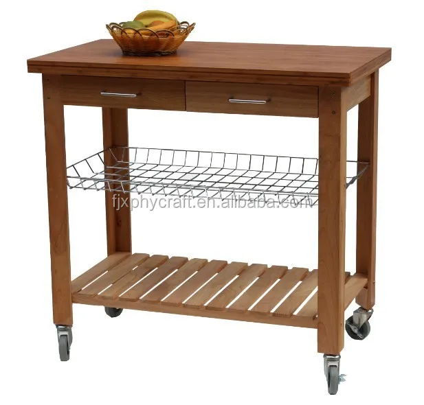 european wooden kitchen island cart with wheels
