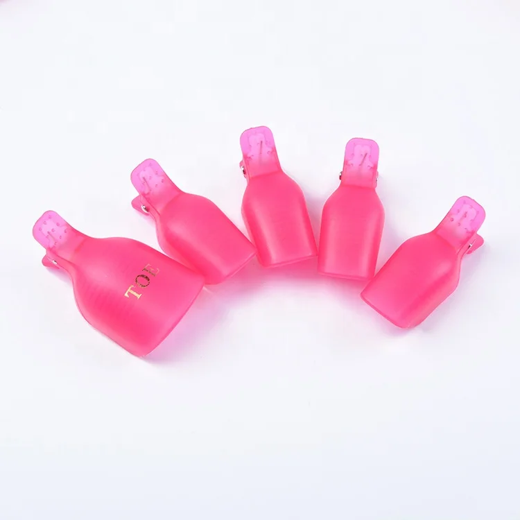 Wholesale Reusable 5pcs Plastic UV Gel Polish Remover Clip Soak Off Toe Nail Clip
