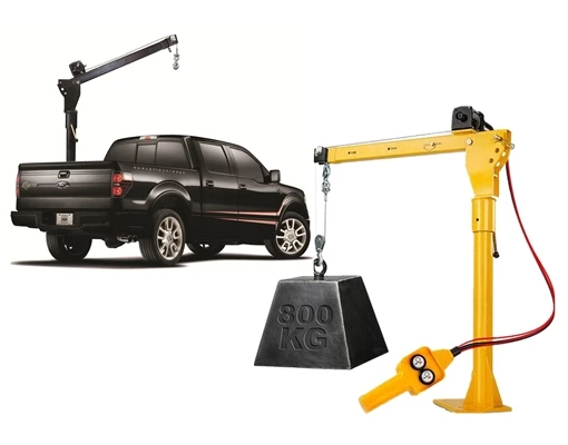 mini lifting crane 500kgs 800kgs 1ton  portable folding pickup small crane with electric winch