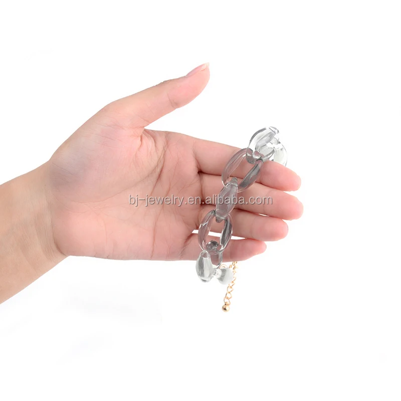 Fashion Acrylic Resin Plastic Lucite Chunky Chain Bracelet Women Bracelet