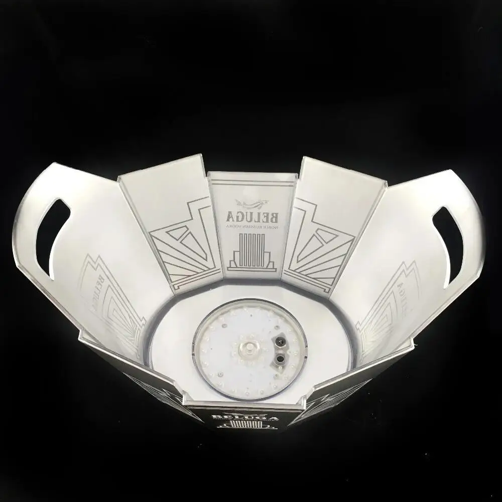 
LED plastic ice bucket originality ice bucket silvery ice bucket 