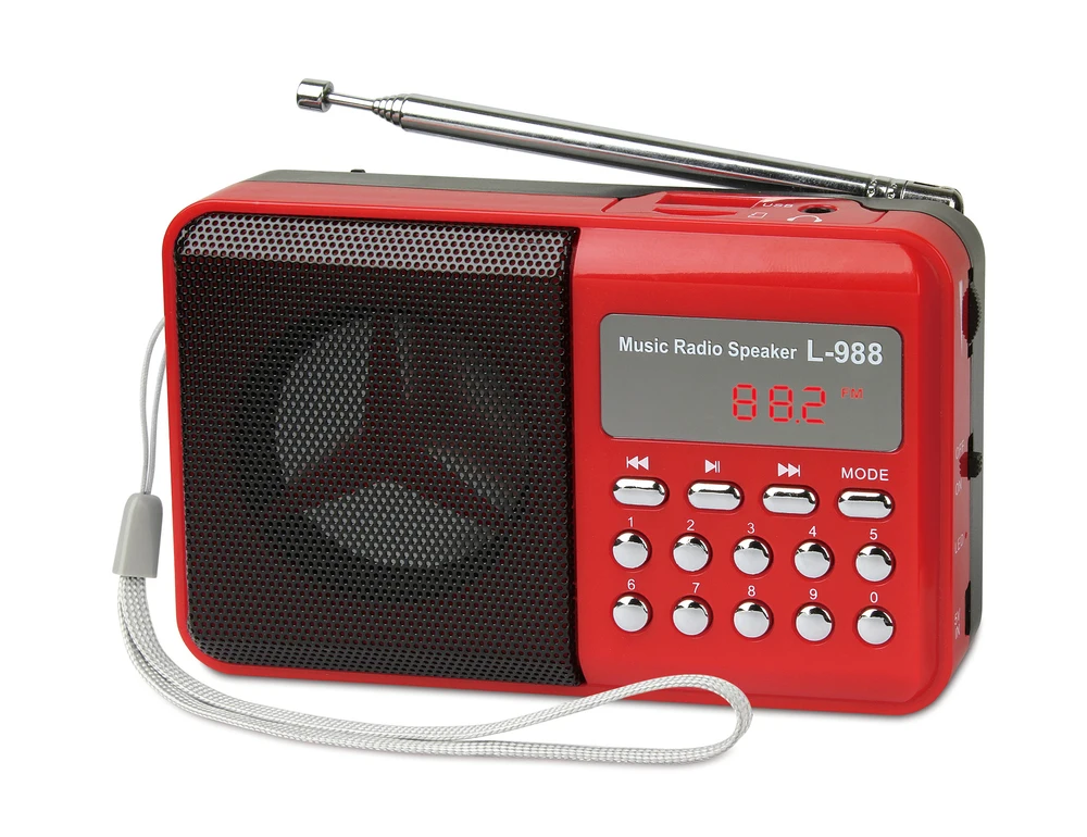 Цифровой портативный L-988 мини fm am радио динамик с высоким качеством поддержка sd карта