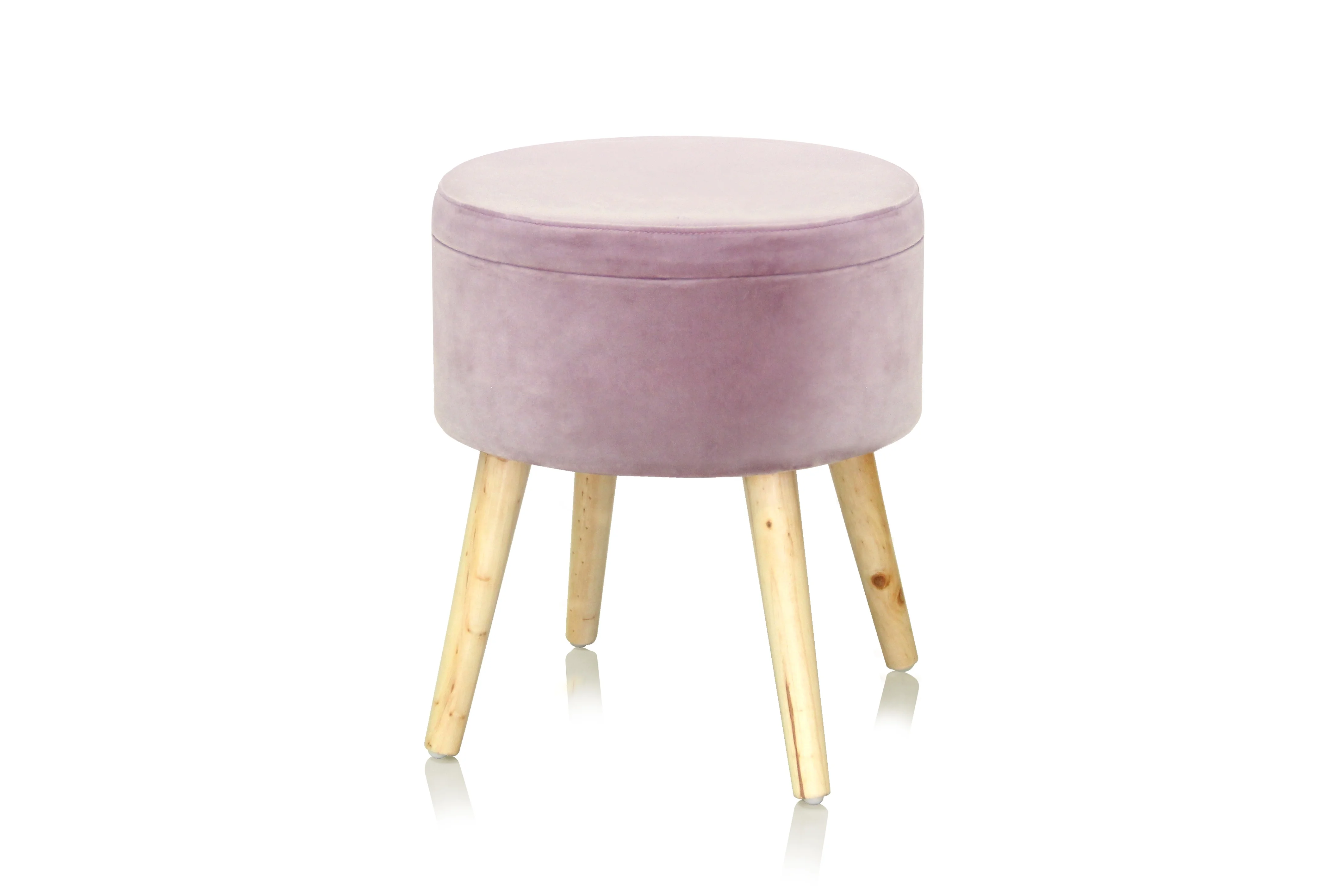 Круглая бархатная подвесная коробочка с 4 деревянными ножками