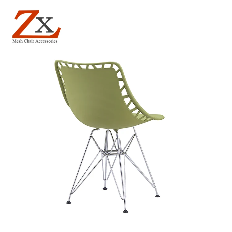 
Metal base plastic cafe restaurant chair polypropylene plastic dinning chair 