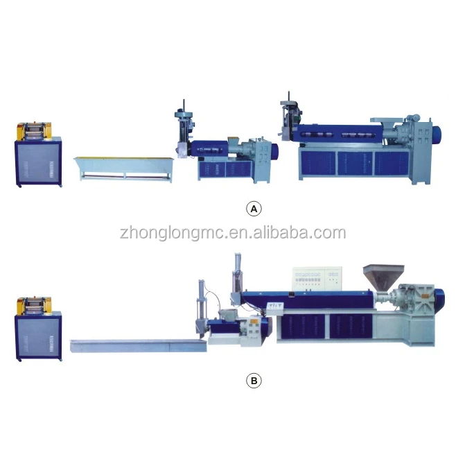 Two stage plastic pelletizer, granulator recycling machine