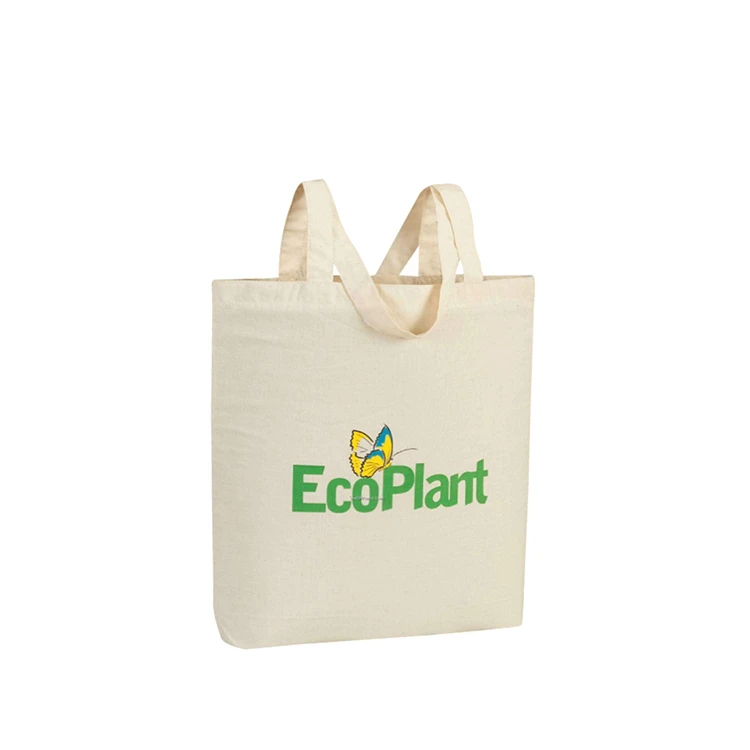 White Fabric Customized Printed Personalized Reusable Eco-friendly Foldable Canvas Tote Lunch Bag