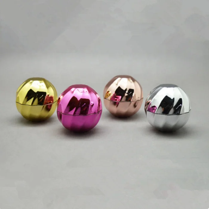 7g colorful plastic lip balm container ball shaped lip balm box lip protector tube