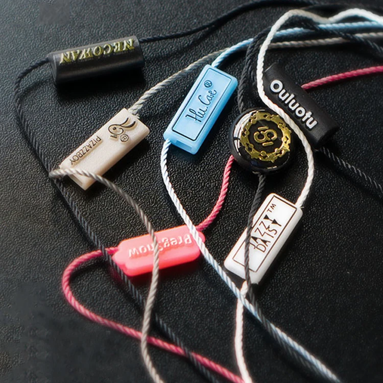 GRS certificate custom shape recycled fabric pvc sock white lock seal clothing hang tag string