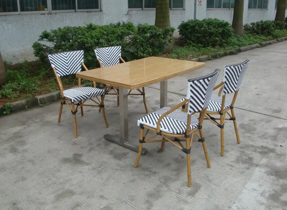 Тропическая алюминиевая рамка, искусственная скрипка Bambu Medula, стул для бистро и кафе