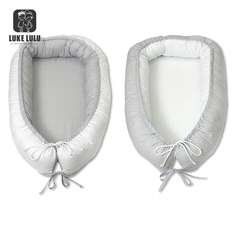 Новое портативное детское гнездо, двухстороннее мягкое серое гнездо для малышей