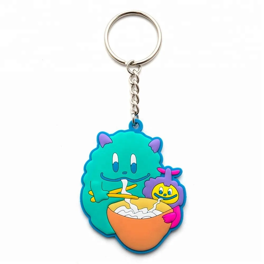 Custom logo cute monster star noodles pvc keychain