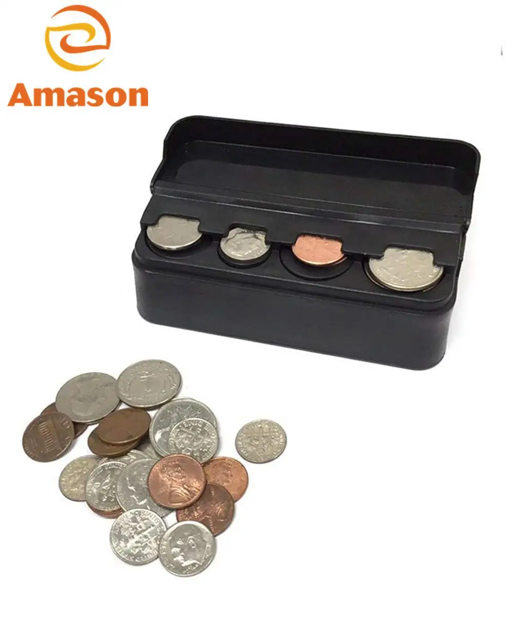 Монетки случай пластиковая коробка для хранения монет, коробка для хранения держатель