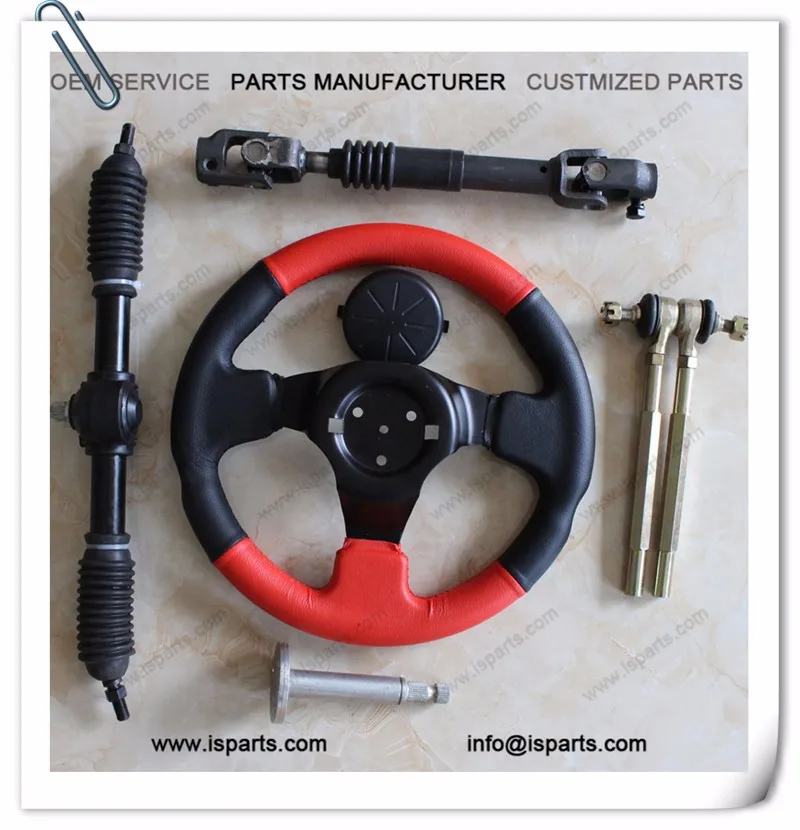Go Kart 300mm Steering Wheel Kit Tie Rod Rack Adjustable Shaft Package
