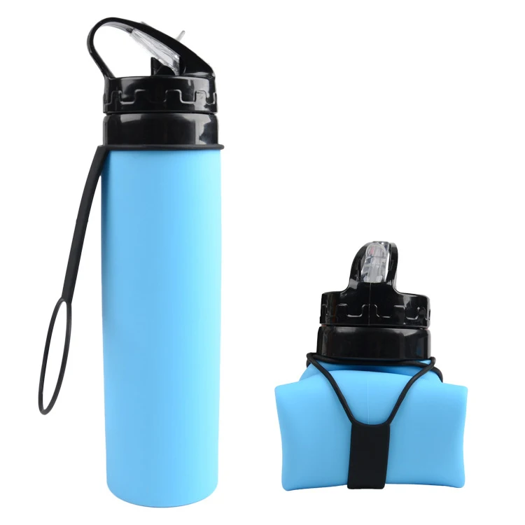 Wholesale outdoor gym silicone foldable water bottle sports