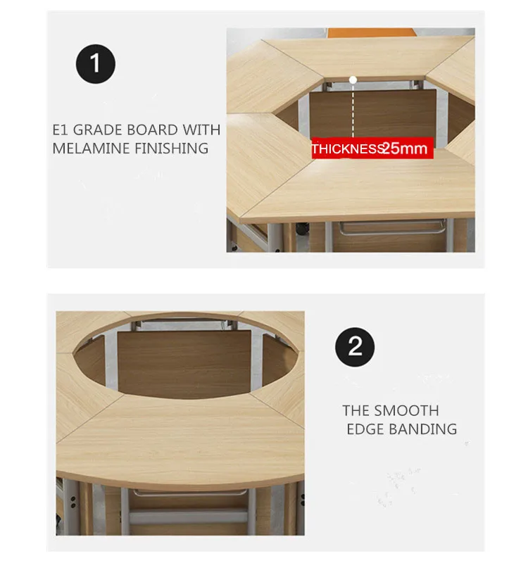 
New movable 6 person design small round folding conference table 