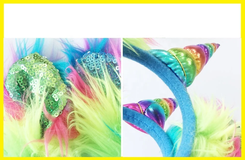 Wholesale  rainbow unicorn headband plush