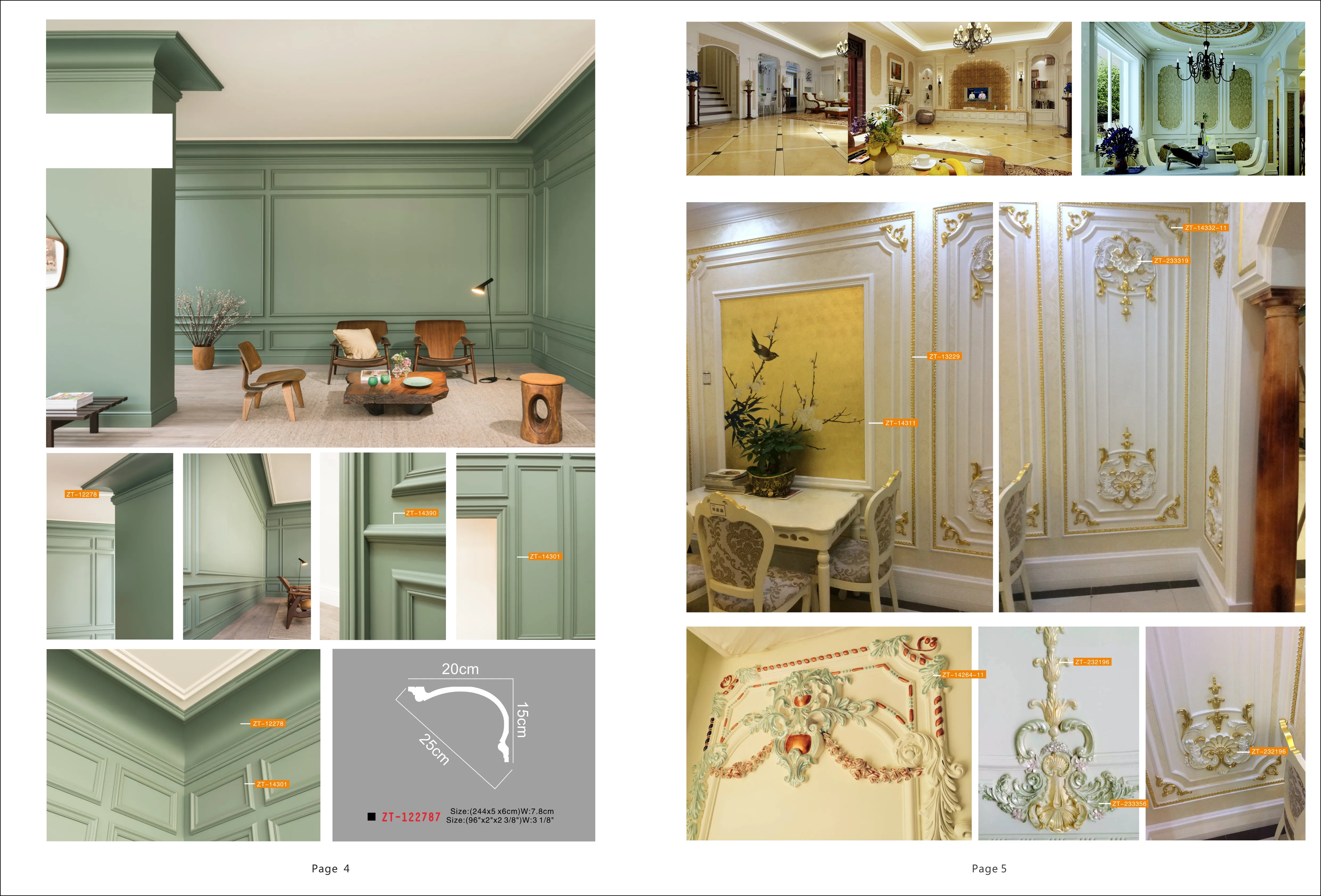 
Classic polyurethane foam cornices for interior decoration 