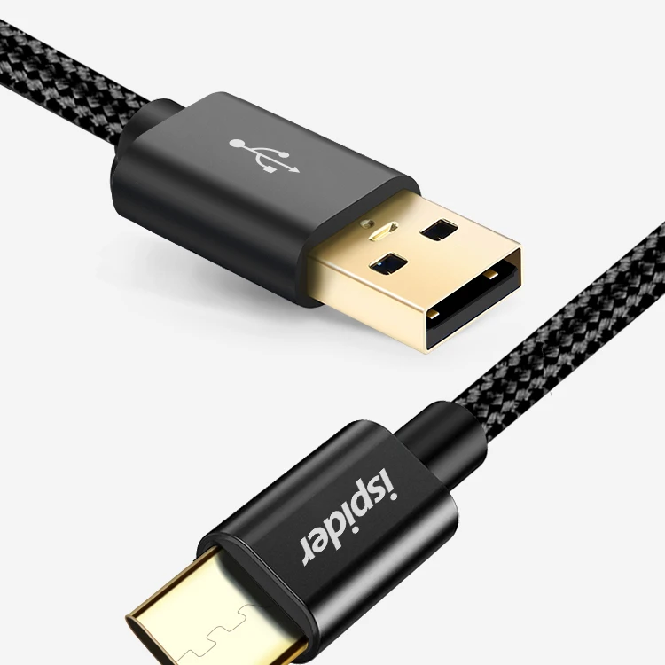 Ipider качество нейлоновый плетеный кабель usb быстрое зарядное устройство мобильного телефона кабель