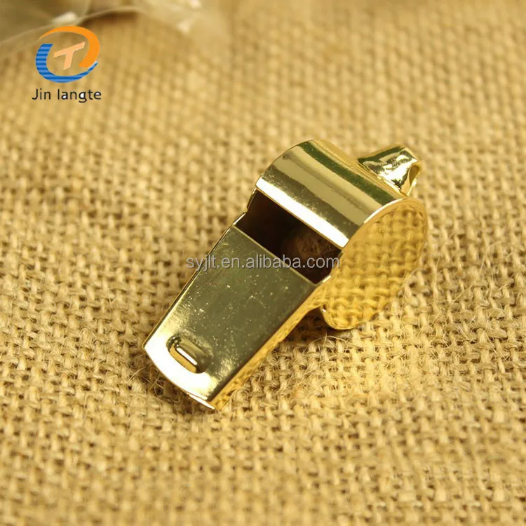 Wholesale OEM gold brass metal football basketball referee whistle