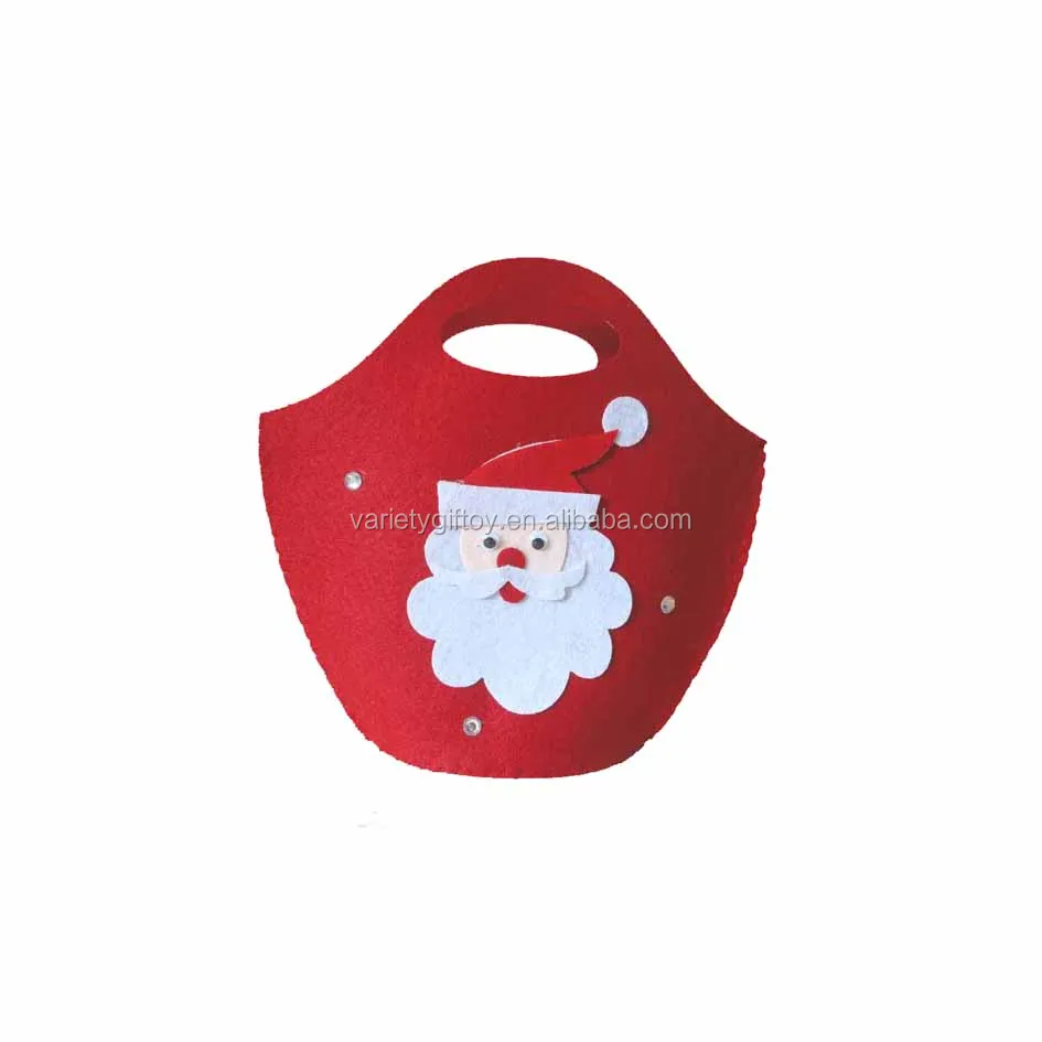 Felt Christmas santa candy bag felt tote candy bag gift bag for Christmas decoration