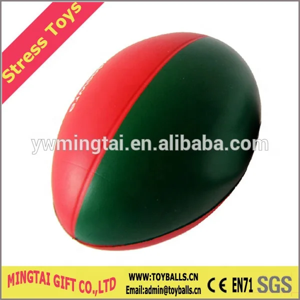 Different Size and Colors PU Anti Stress Rugby Ball  Foam Relief Rugby Stress Ball Toys