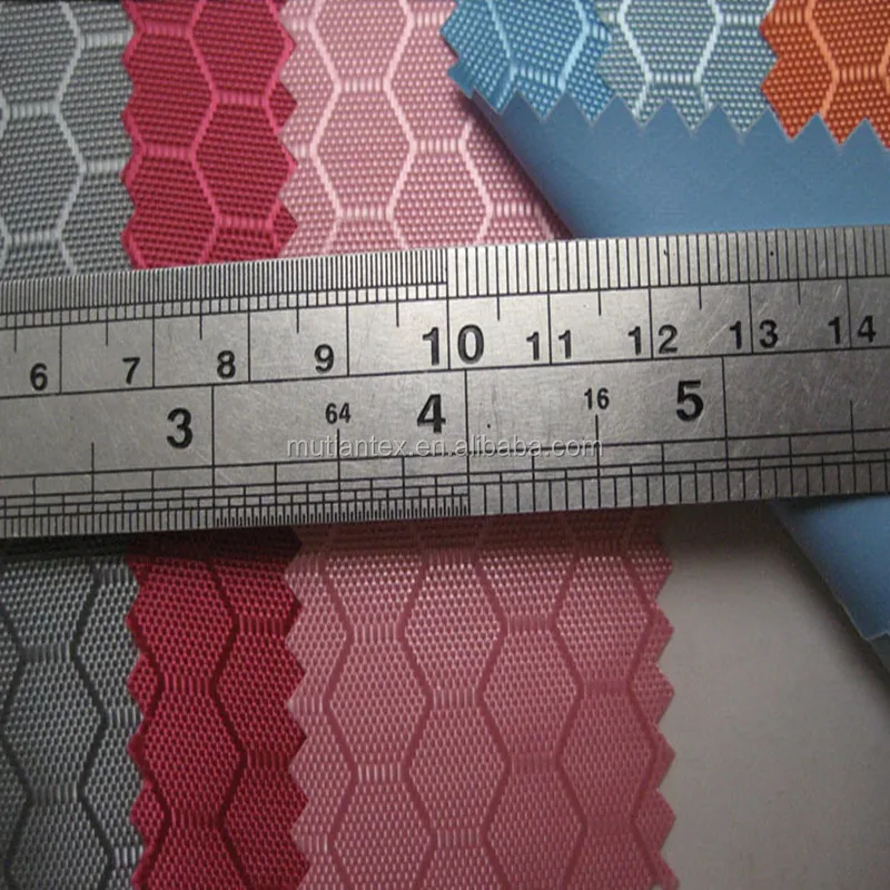 pvc coated 210D FDY polyester oxford fabric honeycomb ripstop plaid hexagon football pattern for bags