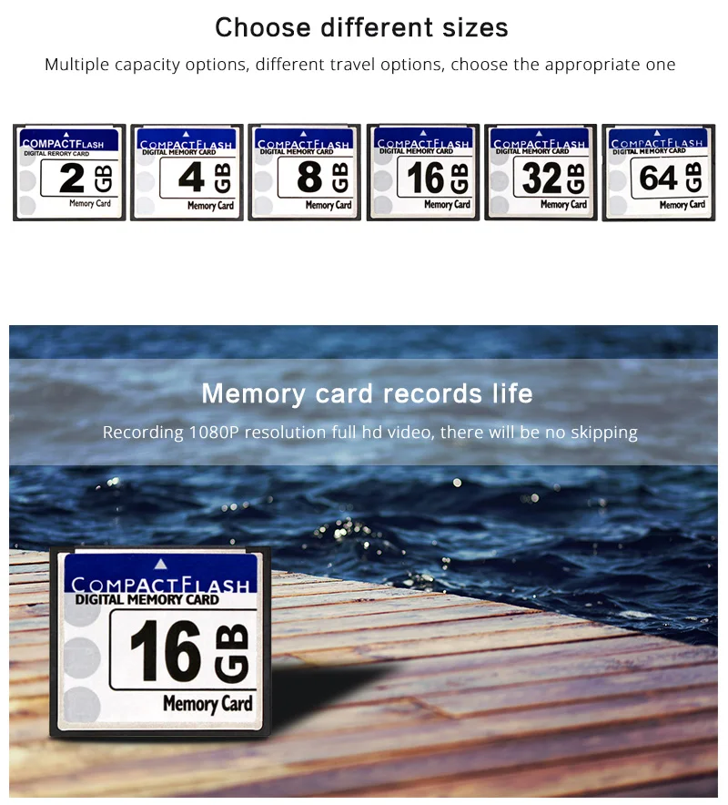 High Quality Factory Wholesale Compact Flash Memory Card for Digital Camera Full Capacity 16GB CF Card