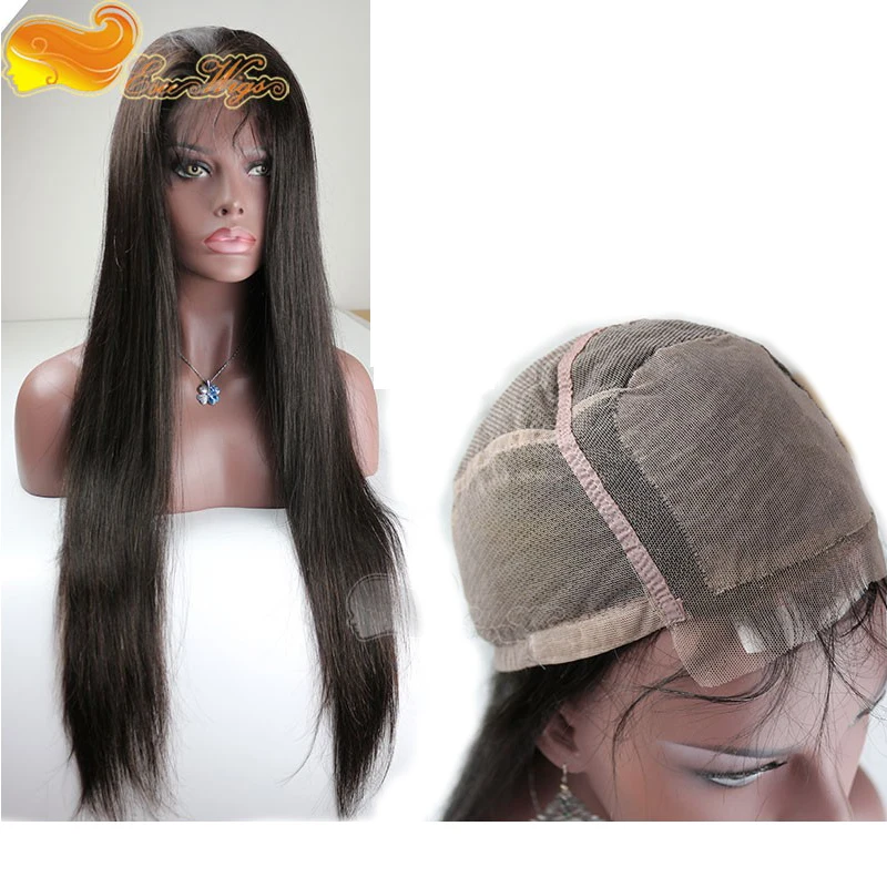 Virgin human hair full lace wig top silk based lace wigs natural color in stock customize lace wig