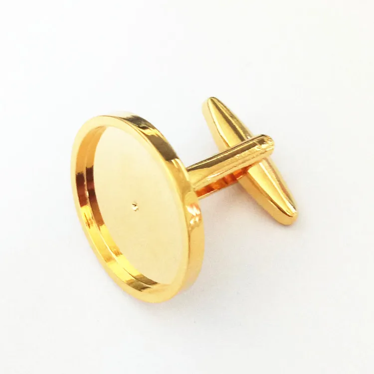 
Gold custom cufflinks brass coin holder cuff link blanks  (60809014806)
