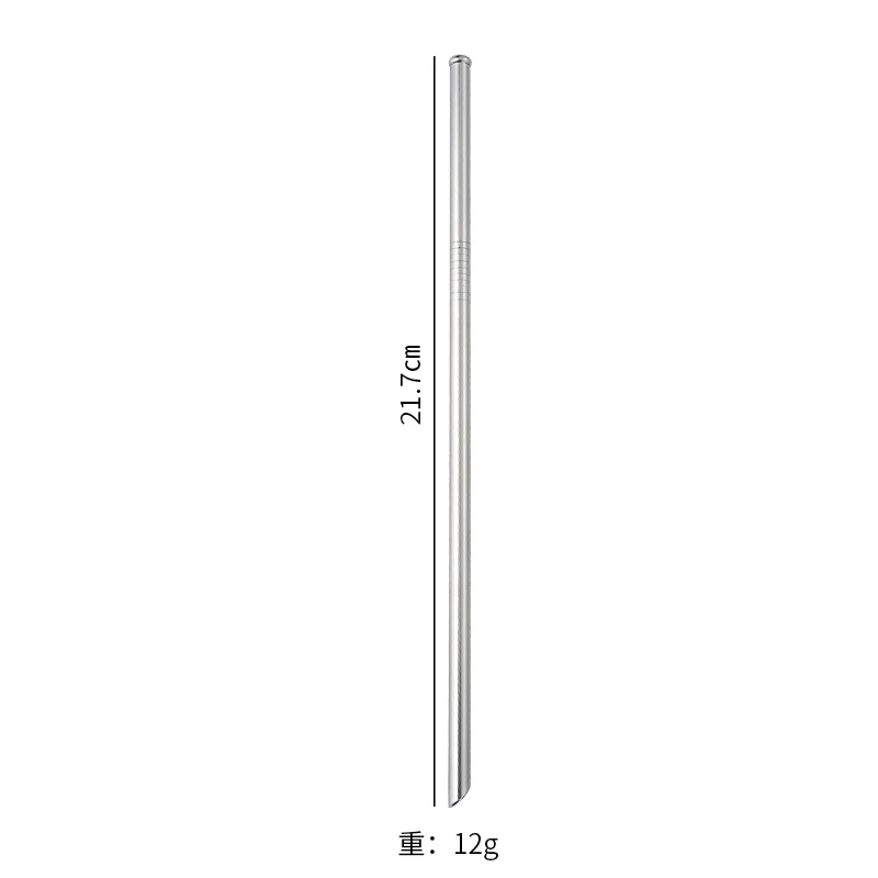 Bar Accessories Stainless Steel Straw Bevel Drinking Straw with Linen Pouch and Cleaning Brush