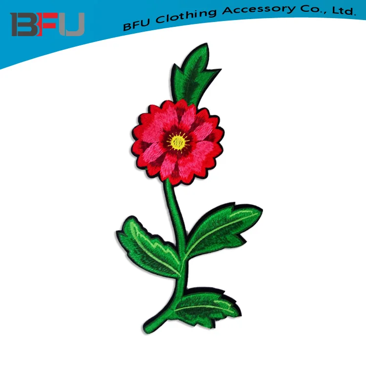 wholesale embroidered crochet flower patches custom embroidery factory stock