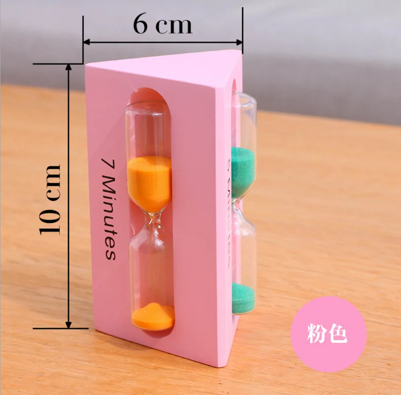 Triangular prism wooden sand timer 3 in 1 hourglass 3 sides 3 5 8 minutes sand timer