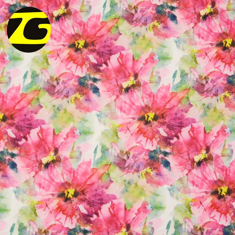 Garment dress floral design custom digital print fabric georgette chiffon fabric
