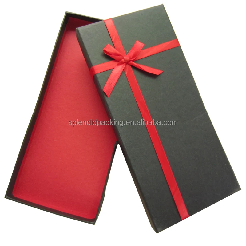 Оптовая продажа, прямоугольная индивидуализированная картонная красная одноразовая черная картонная коробка, подарочная бумага на заказ, упаковка для любимой коробки