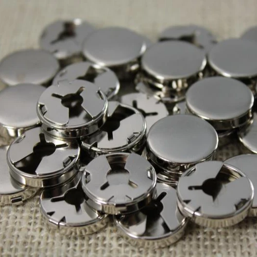 Round locking customised size Brass Button Cover Findings