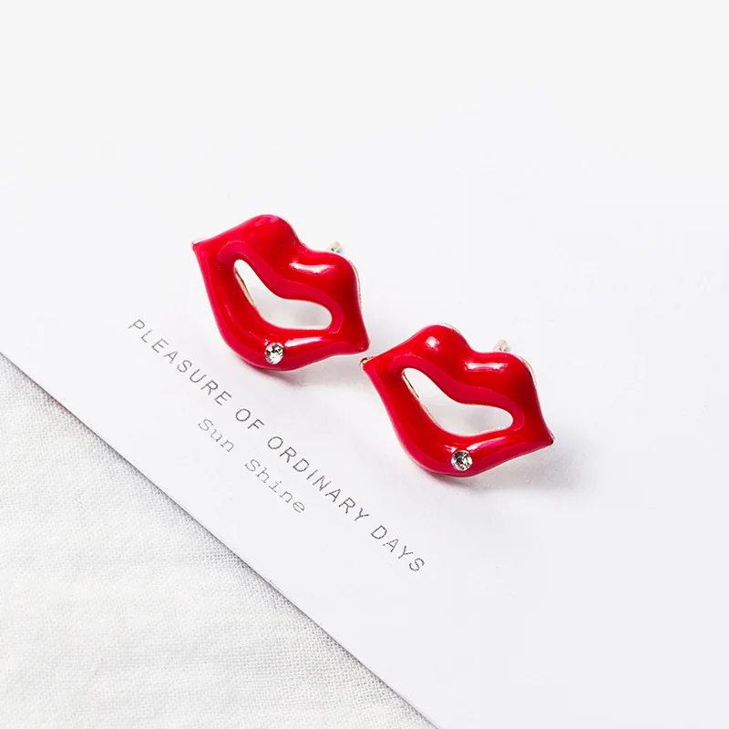 
Korean version of the color drop oil cartoon earrings animal fruit earrings FOR women 