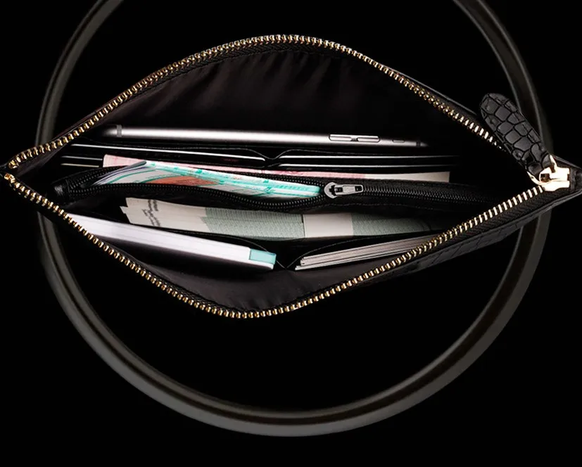 Good quality hot selling Genuine leather Men Fashion and trendy custom phone crocodile wallet for sale