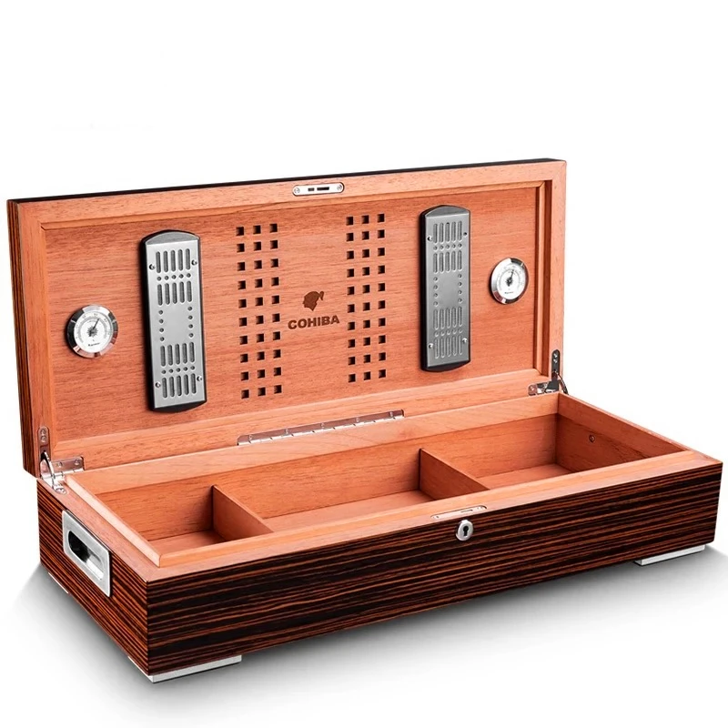 Custom High Glossy Cedar Wooden Cabinet Handmade Cigar Humidor Box