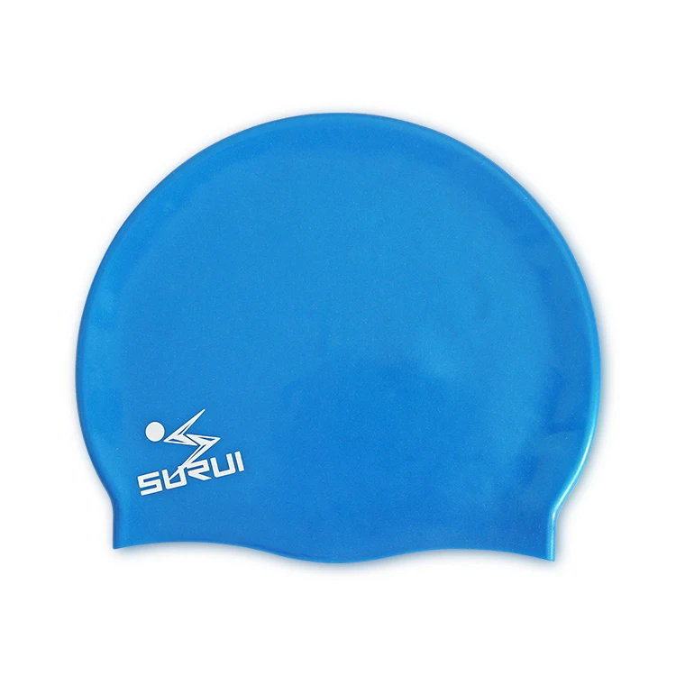Cover Ears 100% Silicone Inexpensive Waterproof Colorful Swim Cap For Unisex Adult
