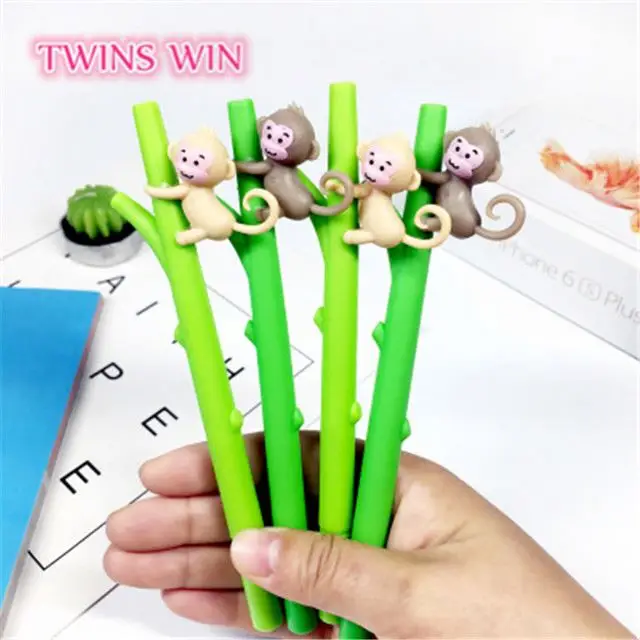 2019 студенческие канцелярские принадлежности по низкой цене, красивый дизайн, Маленькая обезьяна, кавайная гелевая ручка 1205